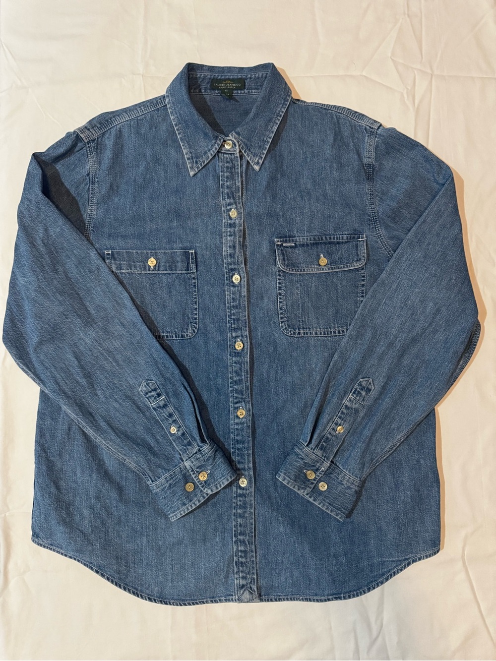 Vintage Lauren Jeans Co Ralph Lauren Classic Denim Button Down Shirt XL
